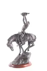 This is an original by Buck McCain, bronze sculpture of a warrior by Buck MacCain (b. 1943- ), offered Jun 2025