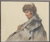 Featured in this lot is this Charles Frizzel born in 1944 original watercolor Native man portrait. The artwork is wonderfully and professionally crafted watercolor construction that shows an old Native man in a trade blanket with beaded adornments and a buffalo horn headdress. The artist signature is shown in the bottom left hand corner. A Kentucky native by Charles Frizzell, 2000, Original Watercolor, offered Jun 2025