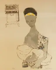 Gregorio Prestopino, Mother and Child, silkscreen in colors