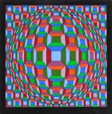 Victor Vasarely, Ondo Vega, silkscreen in color, 1981, singed and