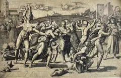 Marcantonio Raimondi, The Massacre of the Innocents, engraving on paper mounted to support