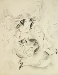 Mily Possoz, Fillettes Dans Un Parc, etching, 1930