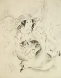 Mily Possoz, Fillettes Dans Un Parc, etching, 1930