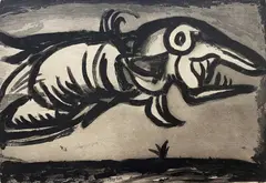Georges Rouault, Dragon Volant heliogravure and, aquatint, 1918-1928, from Le Reincarnations du Pere Ubu