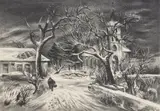 Aaron Bohrod, Church in Luxembourg, lithograph, 1946