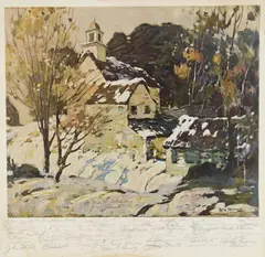 Roy Brown, New England Scene offset lithograph, 1926, lithograph