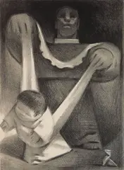 Jean Charlot, First Steps, lithograph, 1946