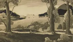 Charles M. Capps, Idyl of New Mexico, etching and aquatint, 1965