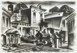 Edwin L. Fulwider, Dock Side Seattle, lithograph