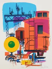 Edwin L. Fulwider, Railroad Symbols, silkscreen in colors