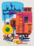 Edwin L. Fulwider, Railroad Symbols, silkscreen in colors