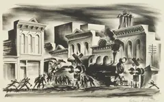 Edwin L. Fulwider, Morning Work Train, lithograph