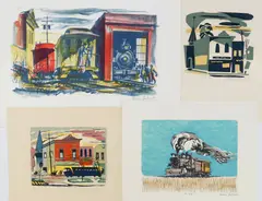1 by Untitled, lithograph in colors and 1 woodcut in colors, both, offered Dec 2025