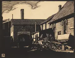 Herschel C. Logan, Morning Sunlight, woodcut, sgined and