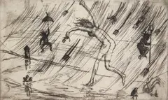 James Swann, Pitchforks and Negro Babies, drypoint