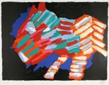Cat in the Night by Karel Appel, lithograph in colors on Arches paper, offered Apr 2024