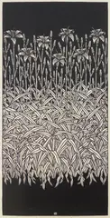 Jacques Hnizdovsky, Daylillies wood, engraving, 1980