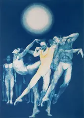 Gatja Helgart Rothe, Alvin with the Dutch, silkscreen in colors, 1974