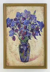 August Biehle, Floral Still-Life, oil on canvas