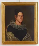 Zedekiah Belknap, Portrait of a Lady in Lace Collar, oil on canvas, laid on panel