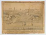 Ferdinand Brader, The Residence of John Aldinger, Strasburg, Stark Co., Ohio, 1886, graphite on paper, 1886