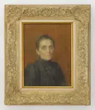 William G. Schneider, Portrait of Amanda E. Schneider, watercolor on paperboard, 1899