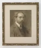 William G. Schneider, Self-Portrait, watercolor on paper, monogrammed lower right, matted and