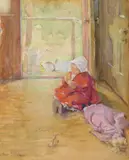 Arthur E. Schneider, Bernice and Amanda, watercolor on paper, ca. 1897