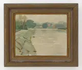William G. Schneider, An Early Morning, oil on panel, ca. 1900