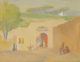 The Gate in the Wall by Arthur Schneider, watercolor on artboard, offered Oct 2025
