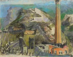 Harry Gottlieb, Industrial Scene, pastel on buff wove paper, 1930