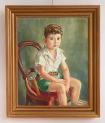Horace Day, Portrait of a Young Boy, oil on canvas, 1948