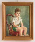 Horace Day, Portrait of a Young Boy, oil on canvas, 1948