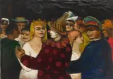 Costume Ball- It Happens Every 10/31 by Albert Pels, oil on canvas, offered Oct 2025