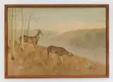 Scott Yeager, Deer in Landscape, oil on panel
