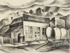 In Colorado City, Colo by Gerhard H. Bakker, lithograph, 1934, offered Oct 2025