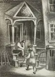 Leon Bibel, Front Porch, lithograph, 1938