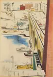 Preston Dickinson, High Bridge, mixed media