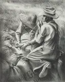 Joe Jones, Missouri Wheat Farmer, lithograph
