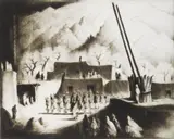 Gene Kloss, Song of Creation, drypoint, 1949