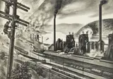 Louis Lozowick, Steel Valley, lithograph on wove paper, 1936