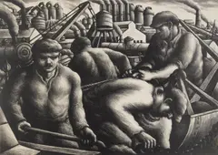 Paul Meltsner, Industrial Landscape, lithograph