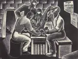 Dan Rico, Noon Game wood, engraving