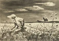 Georges Schreiber, Cotton Pickers, lithograph