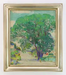 Ora Coltman, County Road in Summer, oil on cardboard