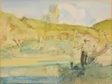Frank N. Wilcox, The Ox-Bow, watercolor and pencil on paper