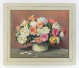 Rolf Stoll, Still-Life of Roses, oil on canvas, 1937