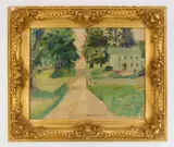 Ora Coltman, Country House, oil on Masonite, 1938