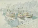 Robert Laessig, Fisher Haven, watercolor on paper