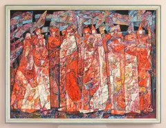William C. Grauer, Pageantry and Pennants, oil on Masonite